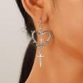 1 Pair Of Retro Gothic Style Thorn Heart Design Earrings, Heart-Shaped Earrings With Spikes, Neutral Earrings Holiday Party Gift YINGYING. 