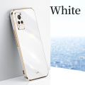 For Vivo X60 Pro Cover Fashion Shiny Plating Square Bumper Slim Phone Case Soft TPU Silicone Shockproof Protective Back Cover. 