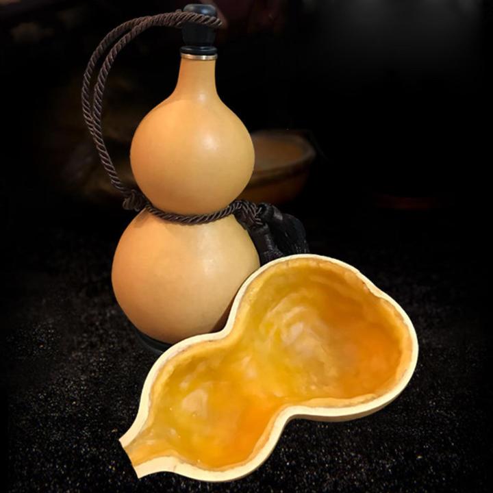 Perfeclan Dried Gourd Water Bottle Gourd Craft Calabash Ornament Decoration, Portable Water Bottle Water Gourd Gourd Jug for Camping, Outdoor
