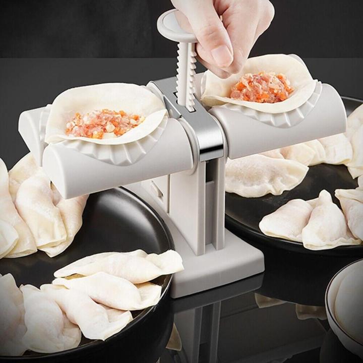 Double Head Automatic Dumpling Mold ,Stainless Steel Pierogi Maker ,Instant Samosa Maker Wrap Two at Once