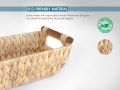 ADO Basics Water Hyacinth Hand Woven Basket with Stain Resistant Polished Wooden Handles, Toilet Paper Storage Wicker Baskets 12" Length, 6.29" Width, 4.25 Height, Tokri. 