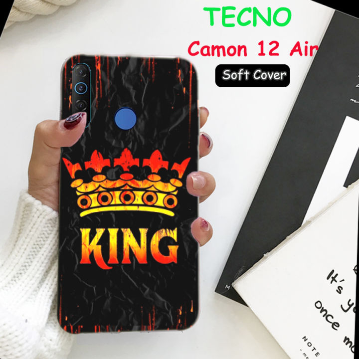 Tecno Camon 12 Air Back Cover Black - King Soft Case For Boys