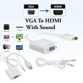 HDMI to VGA Converter with Sound - HDMI to VGA Adapter with sound cable. 