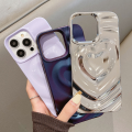 Wave Heart Case For iPhone 15 13 14 12 Pro Max 11 Phone Cases Shell Curvy Soft Bumper Shockproof Back Cover Solid Color Coque. 
