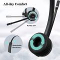 YAMAY Bluetooth Headset, YAMAY Wireless Headset with Microphone (Noise Cancelling Mic) Charging Base Mute Button 19H Clear Talk Time Pro for Truck Driver Office Business Call Center Home Smartphones PC. 