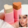 Heart Shaped Blush Stick Contour Highlighter Pearlescent Face Brightening Women's Cosmetics High Pigment Long-lasting. 