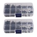 150Pcs M2 M2.5 M3 M4 M5 Nylon Hex Screw Bolt Assortment Kit Black. 
