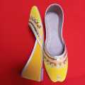 Traditional Yellow Khussa for Women - Desi Style Ladies Footwear GK Style. 