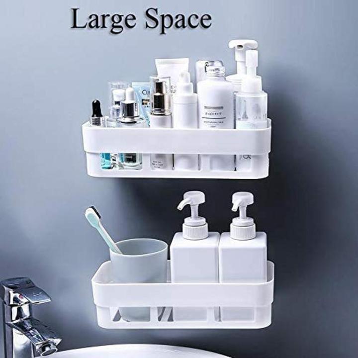 Plastic Multipurpose Kitchen Bathroom Shelf Wall Holder Wall Mounted Shelf for Bathroom