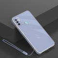 For OPPO A53 2020 Cover with Wrist Strap Fashion Shiny Plating Square Bumper Girls Phone Case Soft TPU Silicone Shockproof Protective Back Cover. 