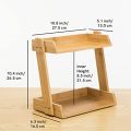 Multipurpose Wooden Countertop Organizer, Small - 2 Layer Cosmetics Organizer for Dresser, Easy Assembly - Natural Color. 