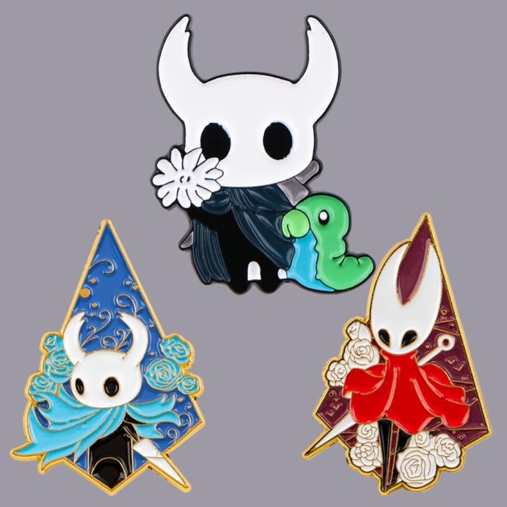 Lot De 4 Badges Hollow Knight – Pin's Métal Personnages Mignons, Taille 2 à 10 Cm, Idéal Pour Sac, Veste, Collection