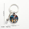 Chess pendant keychain alloy pendant keychain Chess King Queen Rook Knight Pawn Bishop Silver Color Pendant KeyRing jewelry gift. 