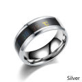 EB 8mm Stainless Steel Ring Smart Sensor Body Temperature Ring Temperature Test Finger Rings Fashion Real-time Display for Women Man Couple Band Wedding. 