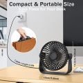 TriPole Small Desk Fan 3 Speeds Strong Airflow USB Fan 360°Rotation Mini Fan Portable Personal Fan, 5-inch Table Fan for Bedroom Office Home Outdoor Camping. 