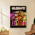 Fnaf F-Five-Aights-At-Freddys Anime Poster Anime Posters Sticky Whitepaper Sticker DIY Room Bar Cafe Kawaii Room Decor. 