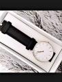 Black Leather strap watch for men & womens - Analog watch - Fashion watch(black). 