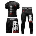 New Jiu Jitsu Rashguard MMA T-shirt +Pants For Men 4PCS/Set Brazilian Grappling Bjj Boxing Rash Guard Sport Clothing Gym Shorts. 