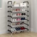 6 Layer Shoe Rack Tier Colored Stainless Steel Stackable Shoes Organizer Storage Stand. 