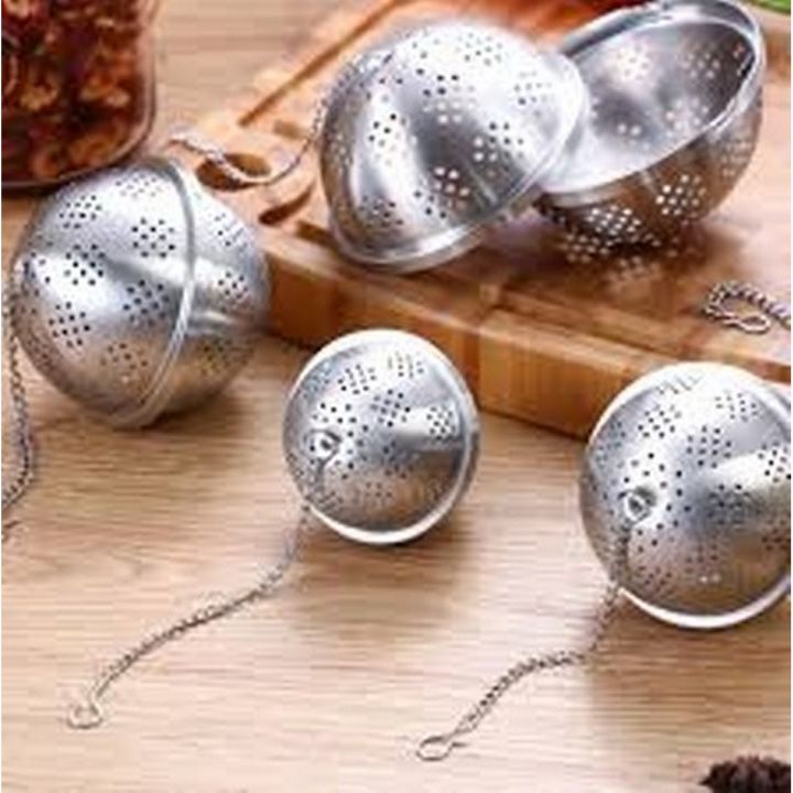 Stainless Steel Mesh Tea Ball Strainer Filter Infuser for Loose Leaf Tea and Mulling Spices - Chain Style