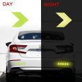 12PCS/Reflective Car Sticker Warning Decals Arrows Pattern Motorcycle Auto Tail Bar Bumper Luminous Sticker Traffic Safety Mark. 