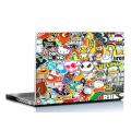 Rising Arts - Abstract Cartoon fun Laptop Skin Sticker for exterior decoration Decor Lovers- 15 X 10 Inches -  Multi color. 