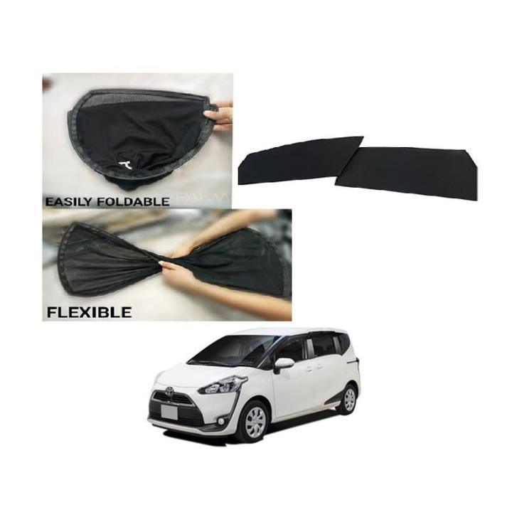 New Toyota Sienta Sun Shades Car Windows Curtains 4 pieces , Fold-able , Jet Black