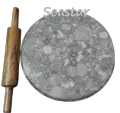 Marble Chakla with wooden belan/Marble Roti Maker/Marble cutting board/Marble Board with rolling pin/Marble round cheese serving board / Gift for girls. 