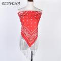 ECHIDNA Sequins Scarf Washable Sparkling Sequins Scarf Fringed Bandana. 