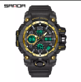 SANDA MC502 Multicolor Dual Time Quartz Digital Sport Military Watch | Waterproof & Shock-Resistant for Active Men. 