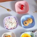 Plates - Colorful Square Plastic Dinner Plates 10 Pieces - Plates for traveling or Picnic Plates - Light weight Plastic Plates - Breakfast Plates Set - Multi-function Dish - Wolpin Plates - Clicked Now. 