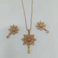 Zircon Jewellery Set Fine Light Weight Fashion Jewelry for Women - Golden. 