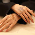European and American Simple Vortex Geometric Heart Shape Palm Ring Simple Opening Bracelet Ring Bracelet Suit Cross-Border Sold Jewelry. 
