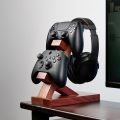 "Fresco Alif" PS5 Headset Holder with 2 Controller Holders, Headphone Holder Table, Gaming Headset Stand Made of Wood, Headphone Stand Gaming for PC Xbox One PS4, Headset Stand. 