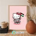 Hello Kitty Palestine Poster A4 | Kawaii Resistance Wall Art | Cute Room & Dorm Decor | The Doodle Guy. 