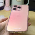 Luxury transparent pink powder silicone phone case for iPhone 13 12 11 14 15 Pro Max XR x 7 8 plus gradient clear soft TPU cover. 