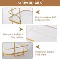 Elegant 2-Tier Bathroom Organizer: Luxe Makeup & Perfume Storage with Marble & Glass. 