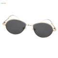 3X Vintage Small Oval Frame Women's Sunglasses Gold Frame Gray Lens. 