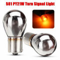 Car Indicator Light Turn Signal Chrome Plated Amber Bulbs 581 BAU15S PY21W Queena. 