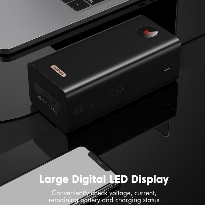 100%25%20Original%20ROMOSS%2060000mAh%20PEA60%20Power%20Bank,%2022.5W%20Max%20Quick%20Charge%20Portable%20Phone%20Battery%20Charger%20with%204%20Outputs%20and%203%20Inputs%20External%20Battery%20Pack%20for%20Travel%20and%20Home%20Use%20-%20Image%2010