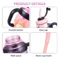 1300ML Large Capacity Detox Water Bottle with Straw for Girls  Leakproof Plastic Sports & Gym Mug  Cute Portable Tumbler for Summer, Travel, Fitness, Kids & Milk Tea. 