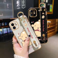 JIUMOO For VIVO V17 Case With Wristband Cartoon Cute Winnie The Pooh New Design Shockproof Phone Case Pattern Plating Silicone Casing Full Cover Camera Thin SoftCase Protection Cases. 