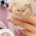 Korean Cute Sad Cat Griptok Bracket For iPhone 15 Korean Cartoon Lovely Kitty Phone Holder Ring Support Stand Grip Tok Gift. 