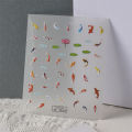 5D Embossed Colorful Lotus Leaf Small Fish Soft Relief Nail Art Stickers DIY Podazz. 