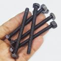 Pack of 5pcs HQ 75mm x 6mm OR 3 inches 1/4 Black Metal Bolts with Nuts Hexagonal Screw Nut Bolt SJ Online Mart. 