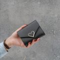 Women Purse Small Candy Color Short Leather Heart Wallet Luxury Brand Famous Mini Female Fashion Wallets Credit Card Holder. 