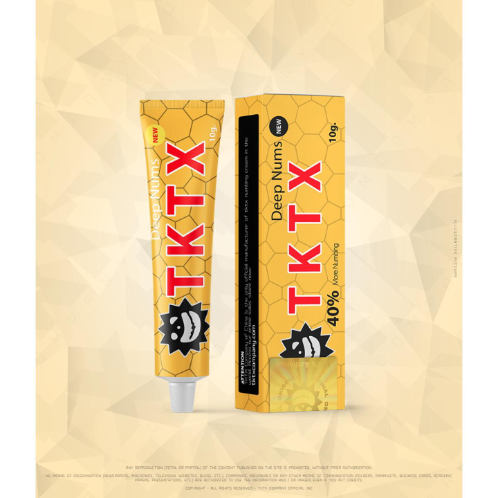 Deep Numbing Cream – TKTX 40% Yellow – Tattoos – Piercings – Waxing – Laser Hair Removal – Tattoo Removal and More