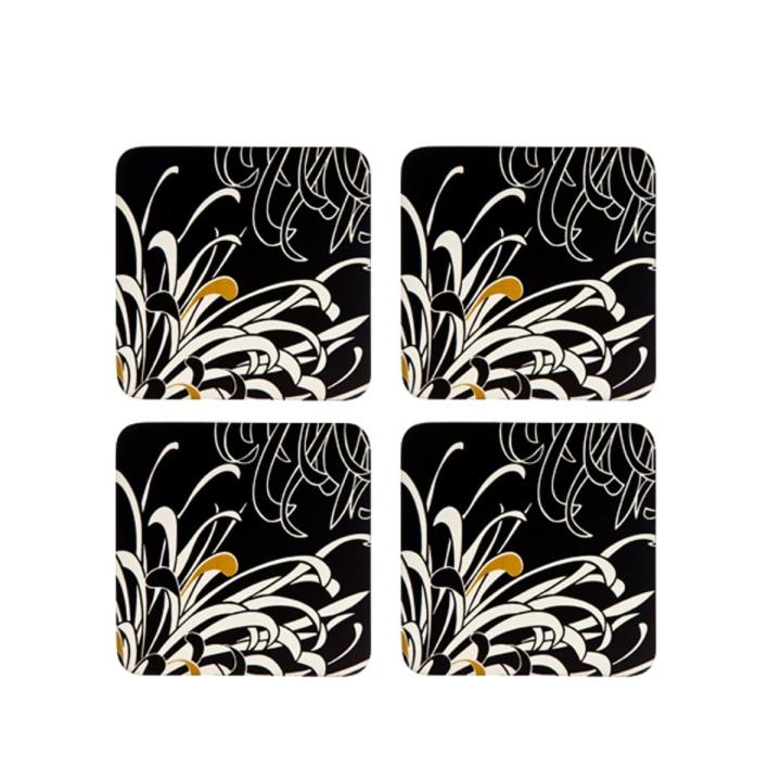 Set 4 Coasters Tea cup Mats Table Mats Cup Placemats Monsoon Home by Denby Charcoal Coasters