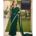 All Accessories Girls Stitched Chiffon Saree Plain with blouse and Petticoat For Women. 