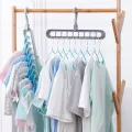 Multiple Clothes Hanger Space Saving Wardrobe Organizer with 9 Holes for Shirts and Pants. 